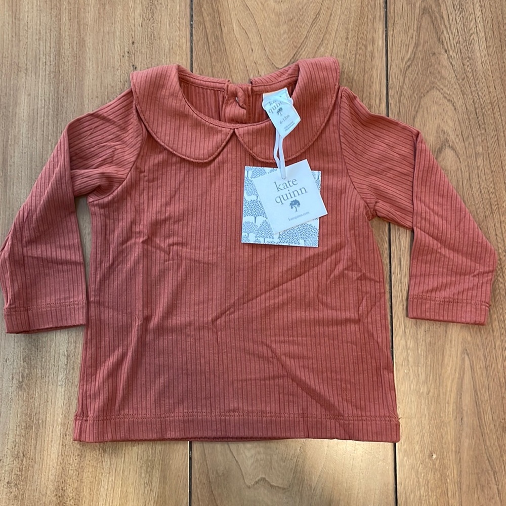 Kate Quinn Peter Pan Collar Tee Shirt Spice 6-12M NWT